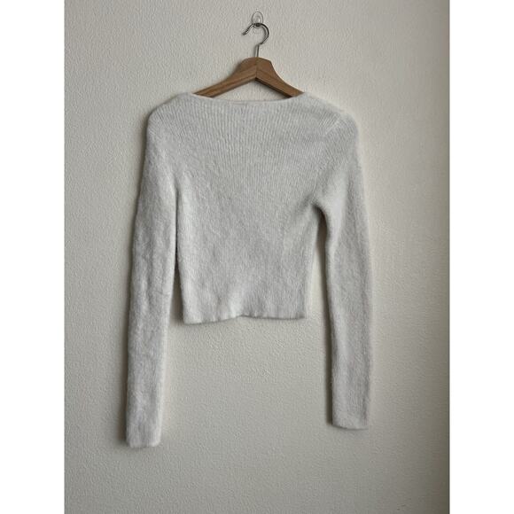 BDG Urban Outfitters Fluffy Ballet Womens Wrap Sweater White Long Sleeve Medium - Picture 3 of 6